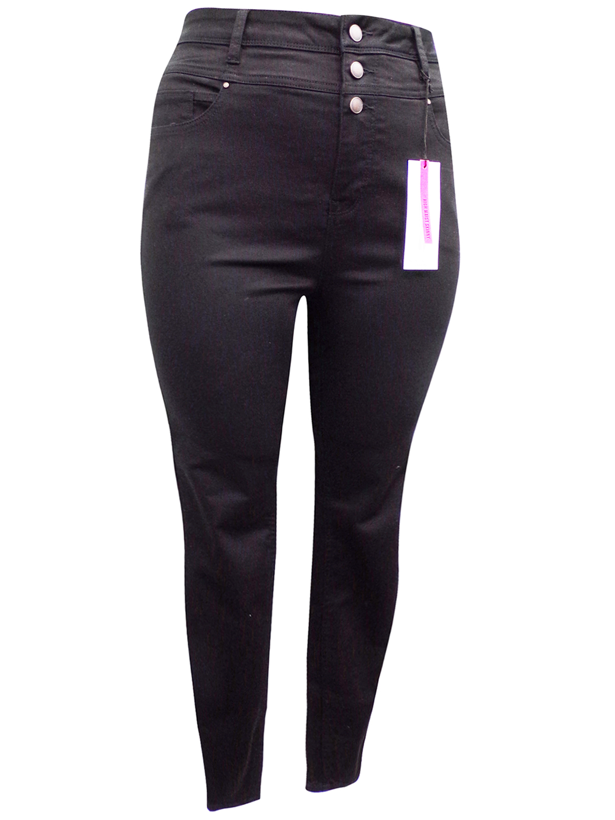 N3w L00k Curve Black High Waisted Skinny Jeans Plus Size 18 To 28