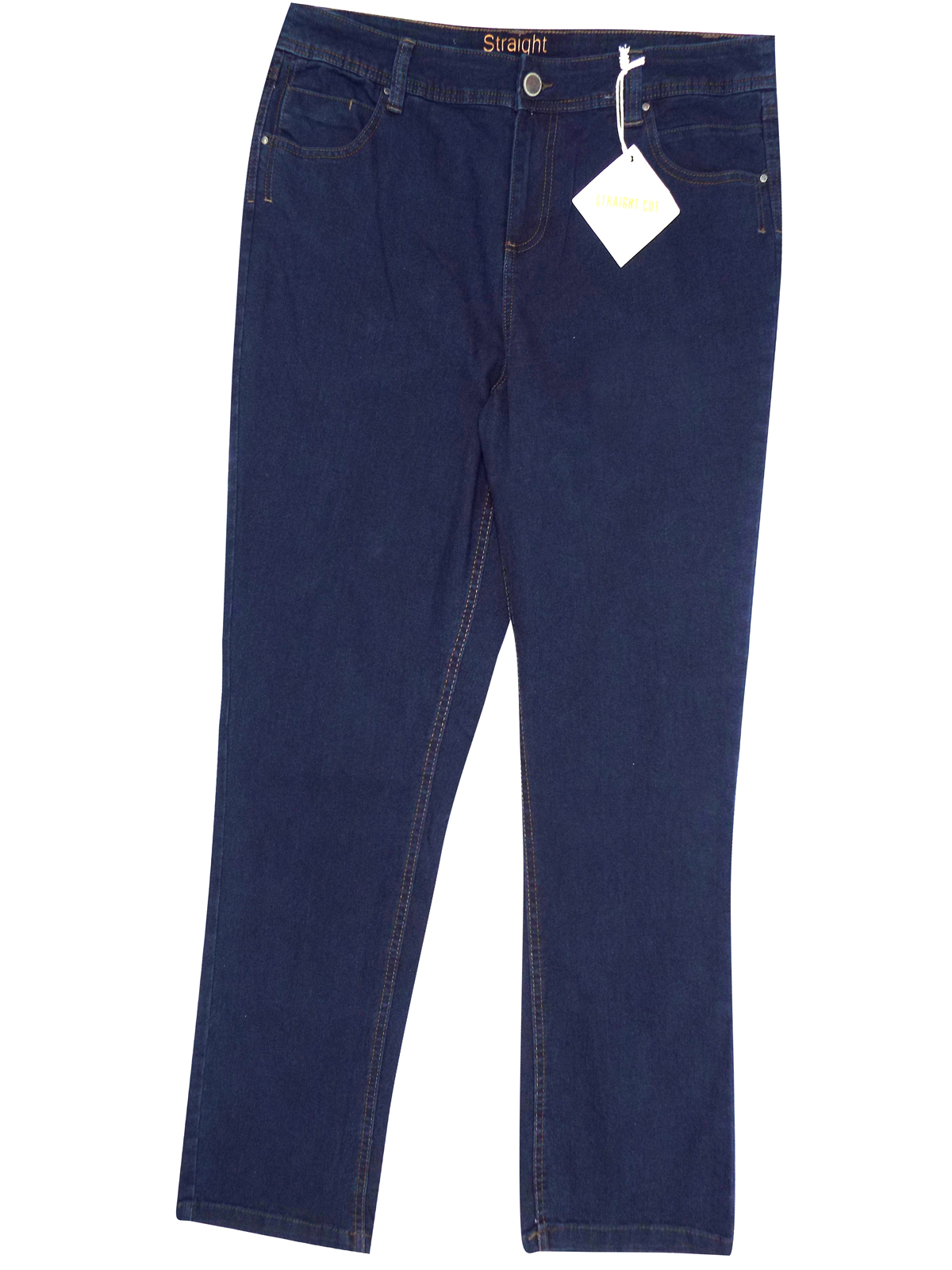 DARK-DENIM Cotton Rich Straight Fit Denim Jeans - Plus Size 14 to 32 (Leng