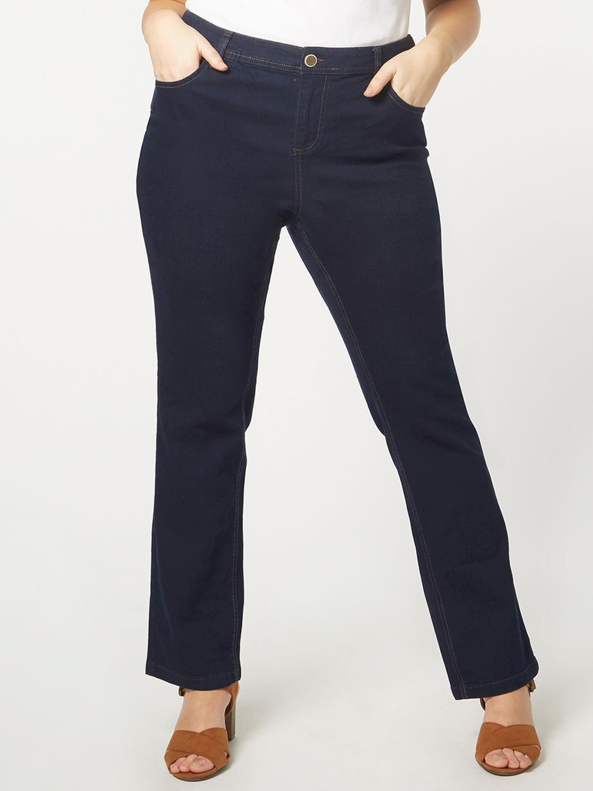 3vans DENIM Cotton Rich Straight Fit 5-Pocket Denim Jeans - Plus Size ...