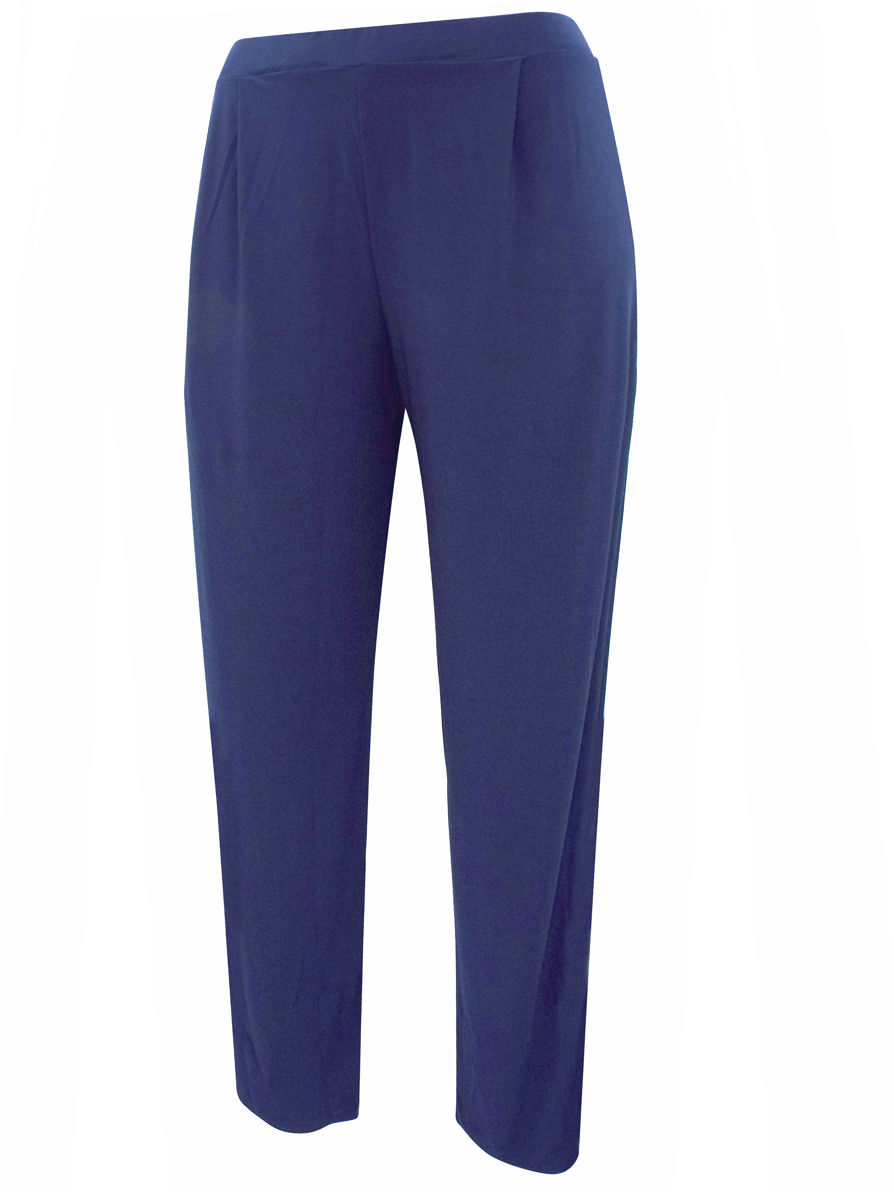 Grace (Made In Britain) - - Grace NAVY Pull On Pleated Waist Trousers ...