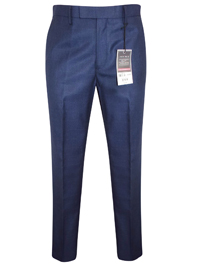 Big&Tall Men Jack Reid NAVY Tailored Fit Flat Front Trousers - Waist Size 42 to 44 (Short-Regular-Long)