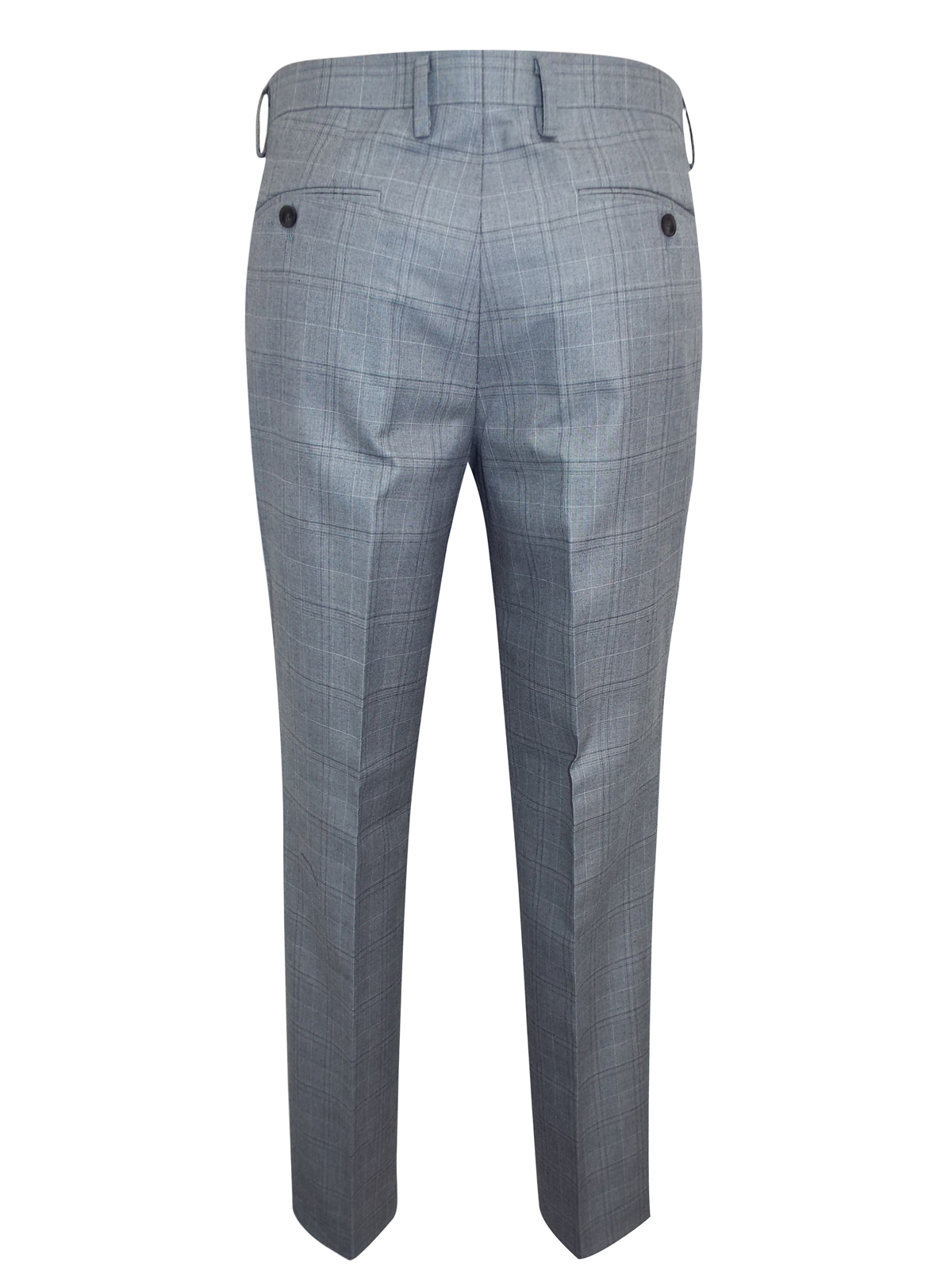 Jack REID - - Jack Reid GREY Checked Tailored Fit Flat Front Trousers ...