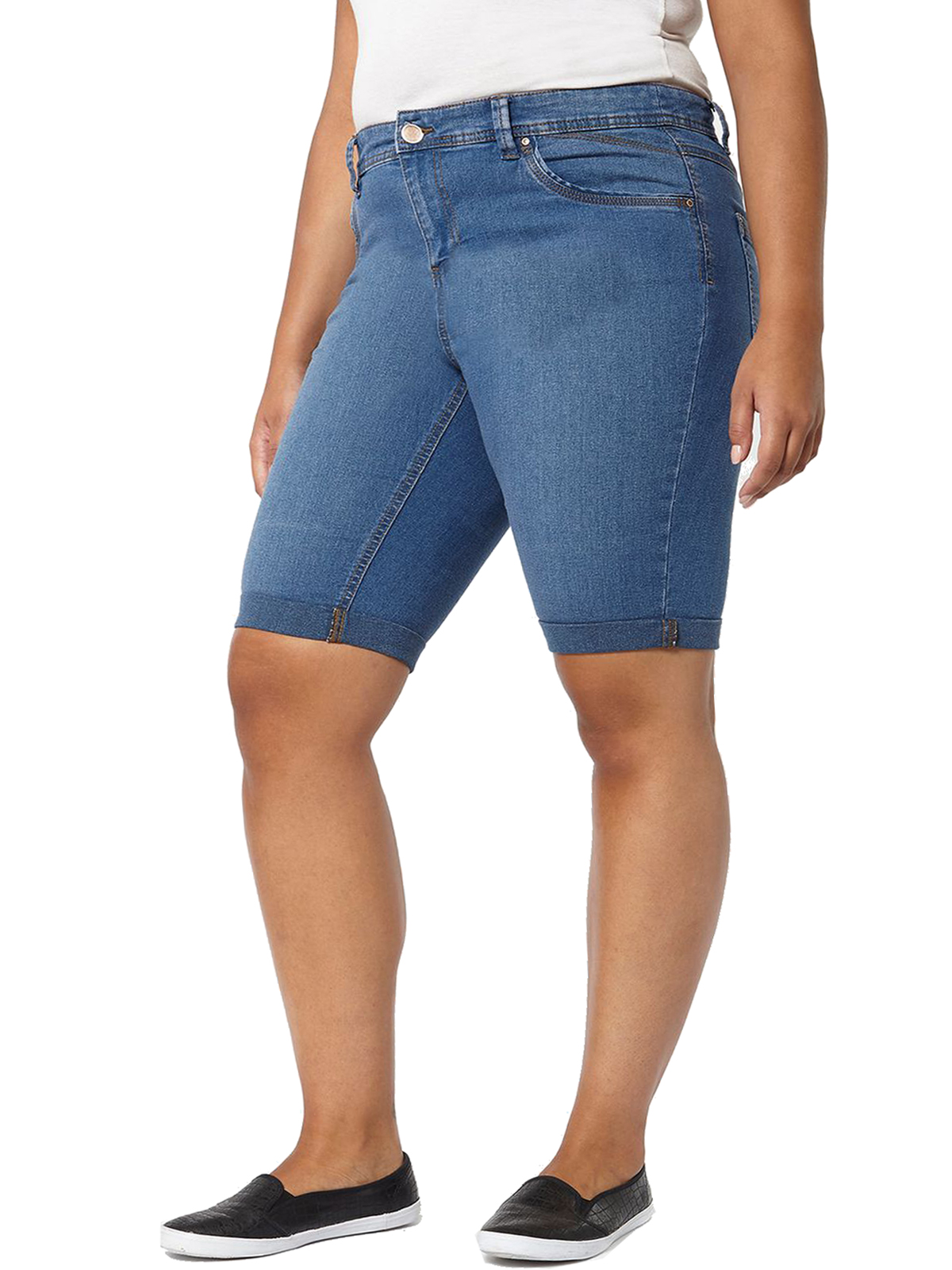 DENIM Cotton Rich Denim Long Shorts Plus Size 14 to 32
