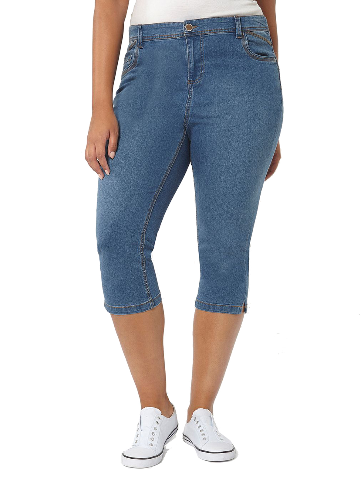 3vans DENIM Cropped Denim Jeans - Plus Size 14 to 32