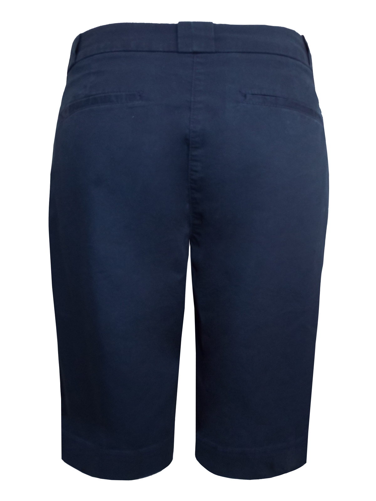 Debenhams - - D3benhams NAVY Cotton Rich Long Shorts - Size 12 to 16