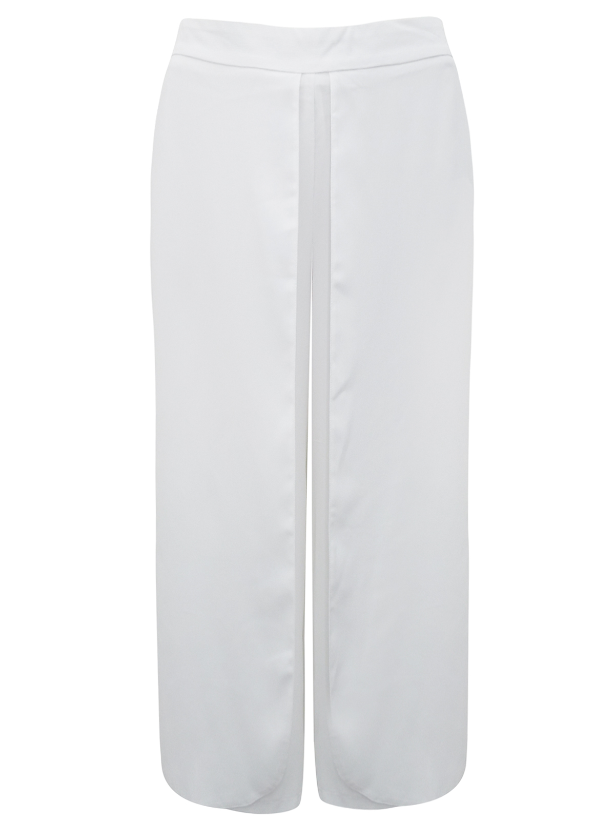3vans WHITE Overlay Wide Leg Trousers - Plus Size 16 to 28