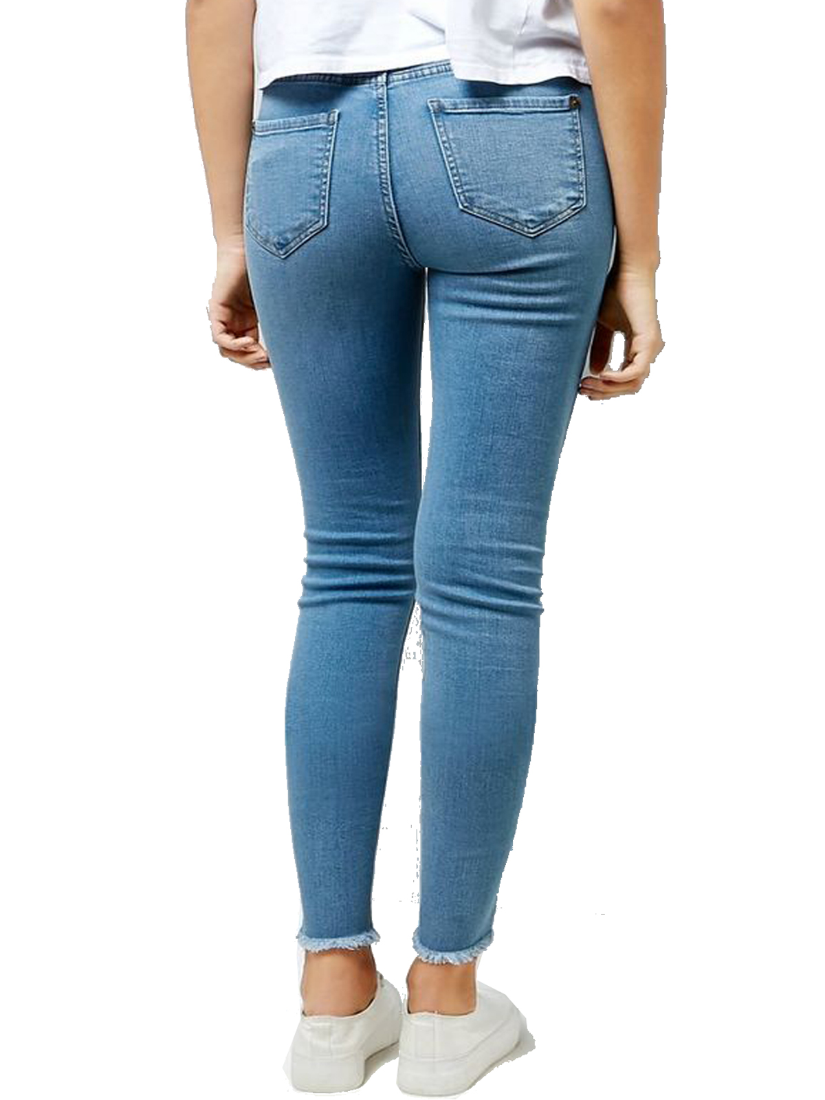 N3w L00k Curve BLUE Jenna Ripped Frayed Hem Skinny Jeans - Plus Size 18
