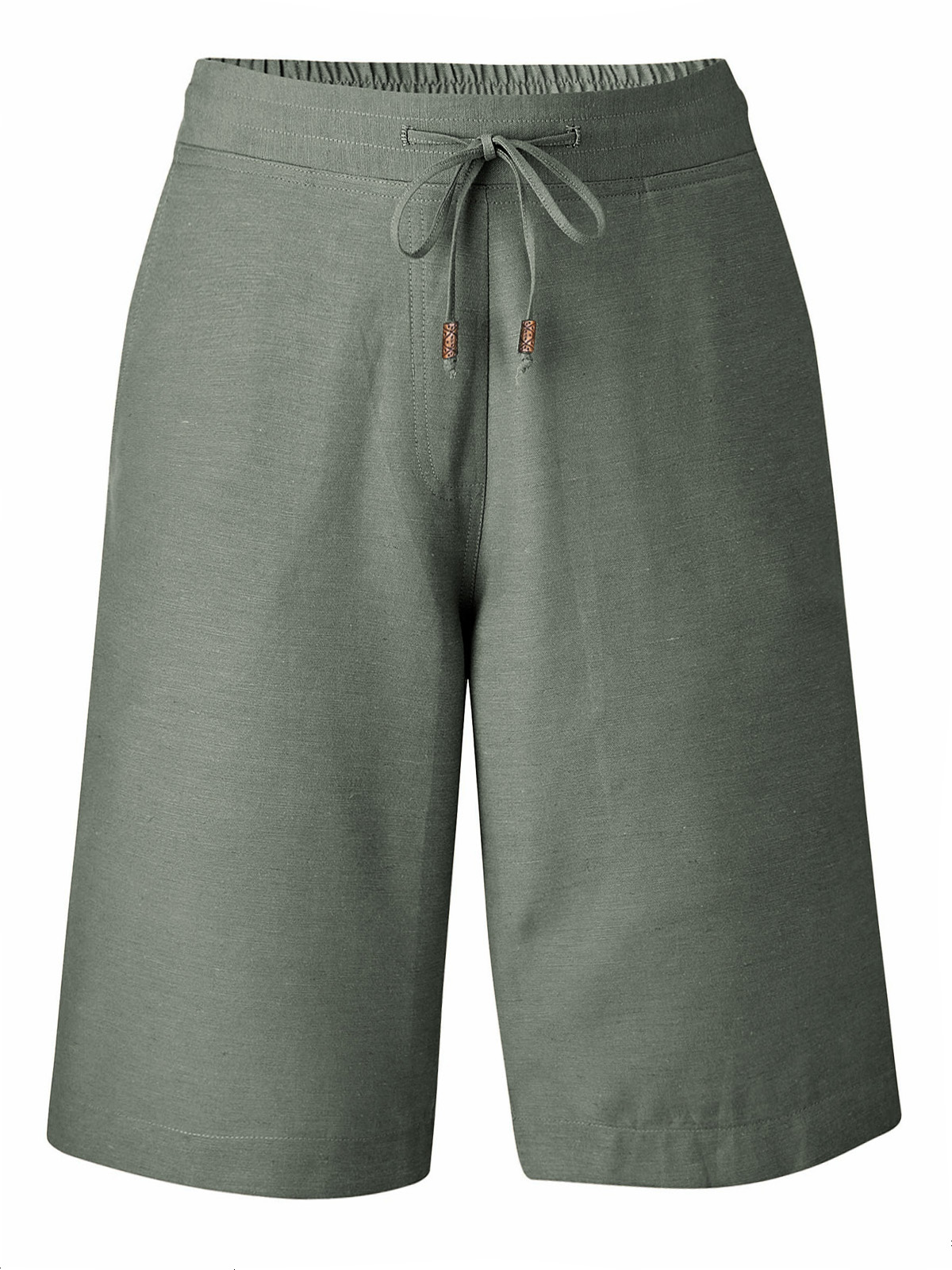 Capsule - - Capsule KHAKI Linen Blend Pull On Shorts - Plus Size 14 to 26