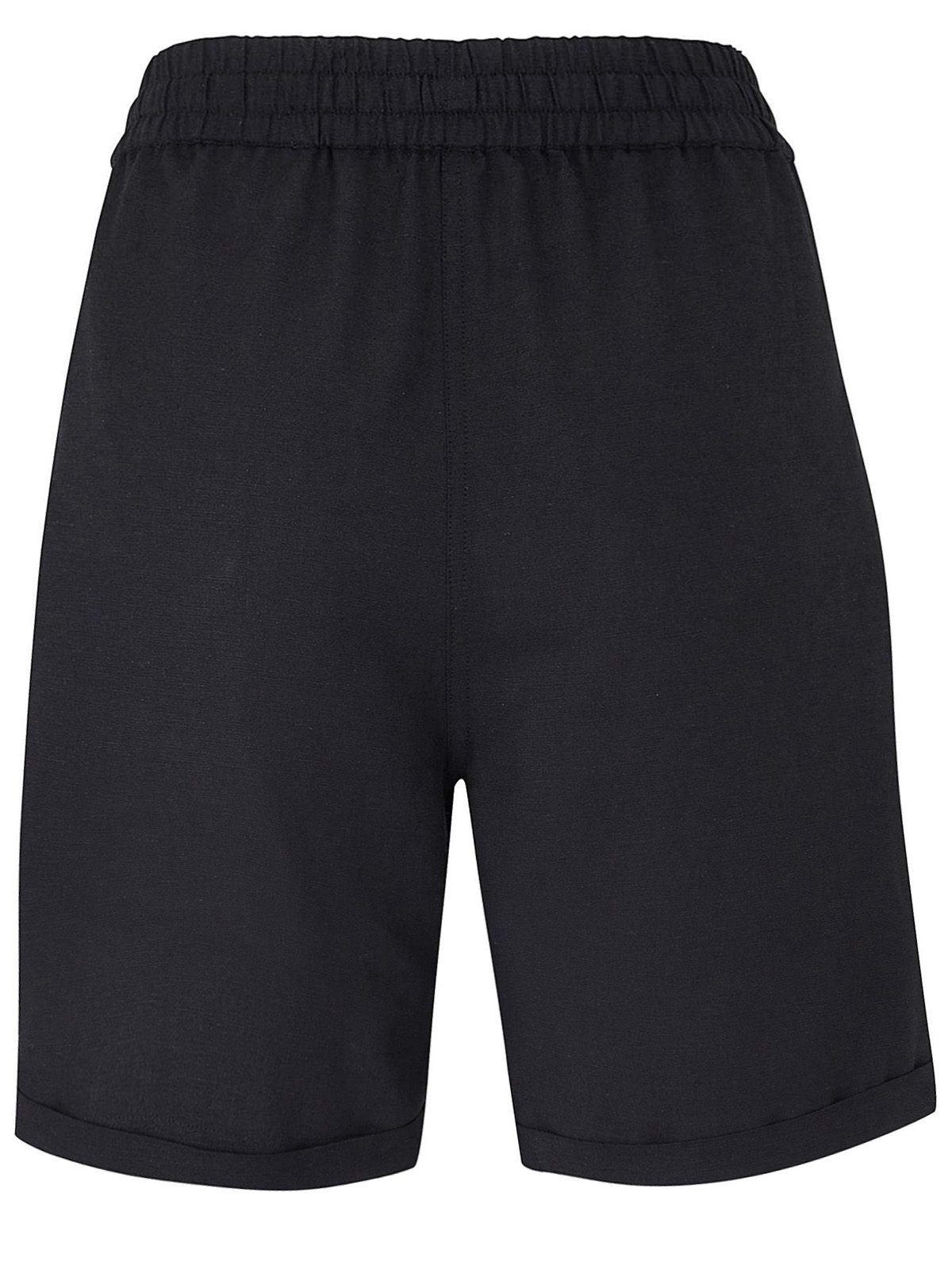 Capsule - - Capsule BLACK Linen Blend Pull On Shorts - Plus Size 16 to 32