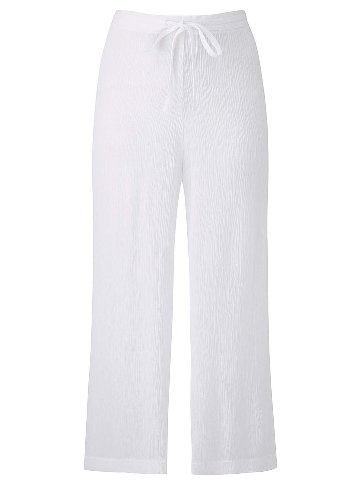 Julipa - - Julipa WHITE Crinkle Drawstring Trousers - Size 10 to 30