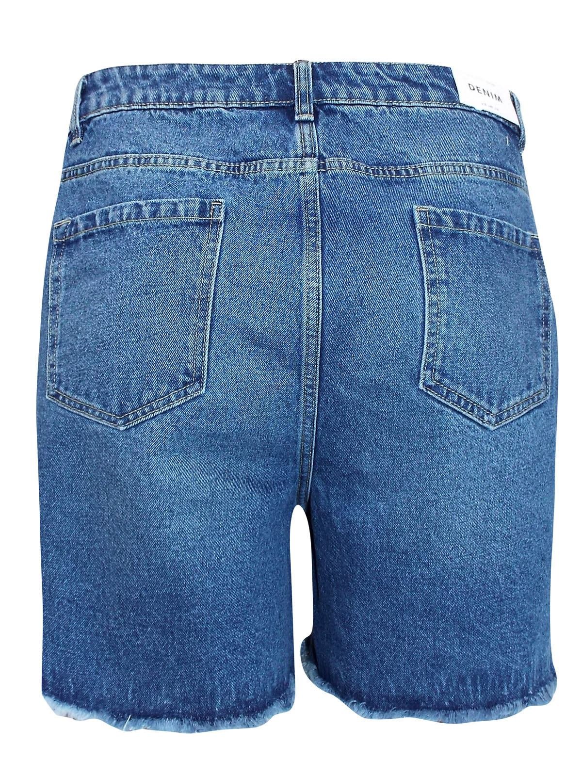 N3w L00k Curve Blue Cotton Boyfriend Denim Shorts Plus Size 18 To 26