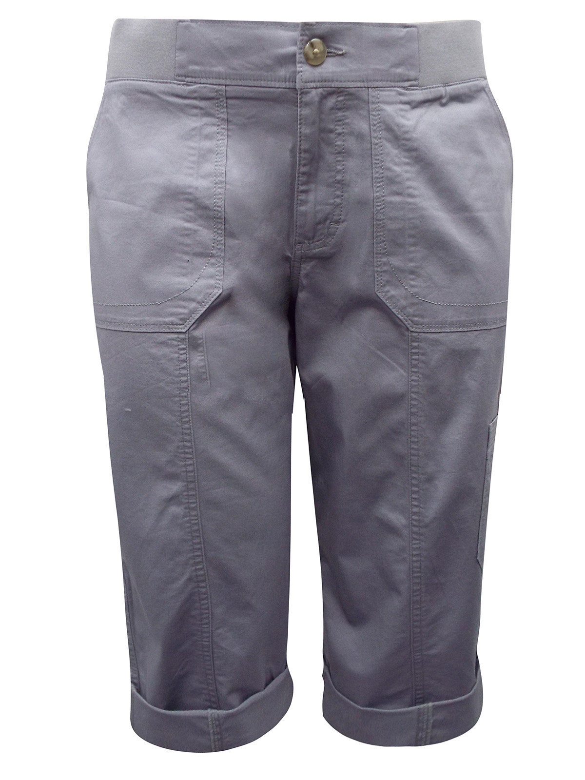 Lee - - Riders by Lee GREY Cotton Rich Cropped Trousers - Plus Size 18