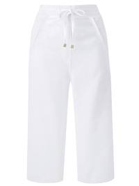 Capsule WHITE Linen Blend Easy Care Cropped Trousers - Plus Size 24