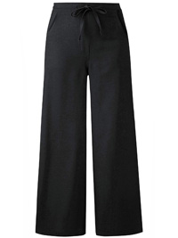 Capsule BLACK Linen Blend Easy Care Wide Leg Trousers - Size 10 to 28