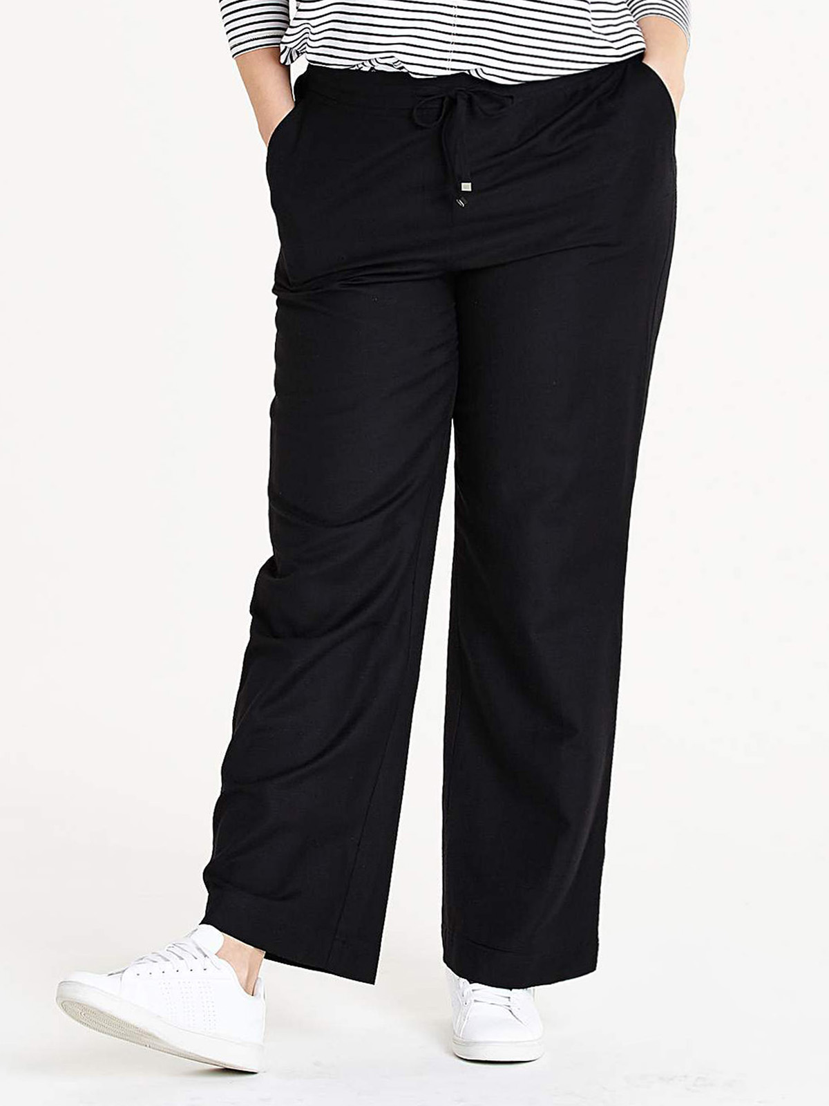 Capsule - - Capsule BLACK Linen Blend Easy Care Trousers - Size 10 to 32