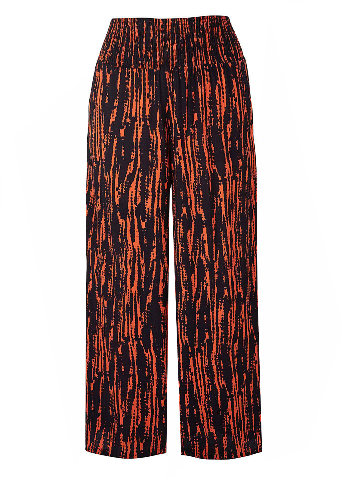 Capsule - - Capsule BLACK Floral Print Crinkle Shirred Waist Trousers ...