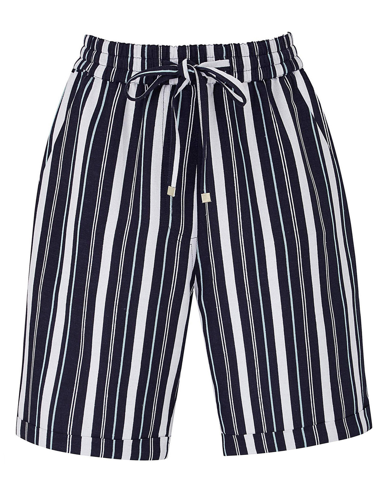 Capsule - - Capsule NAVY Petite Linen Blend Striped Easy Care Shorts ...