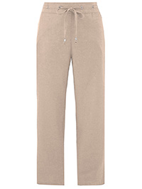 Julipa STONE Linen Blend Drawstring Trousers - Plus Size 16 to 30