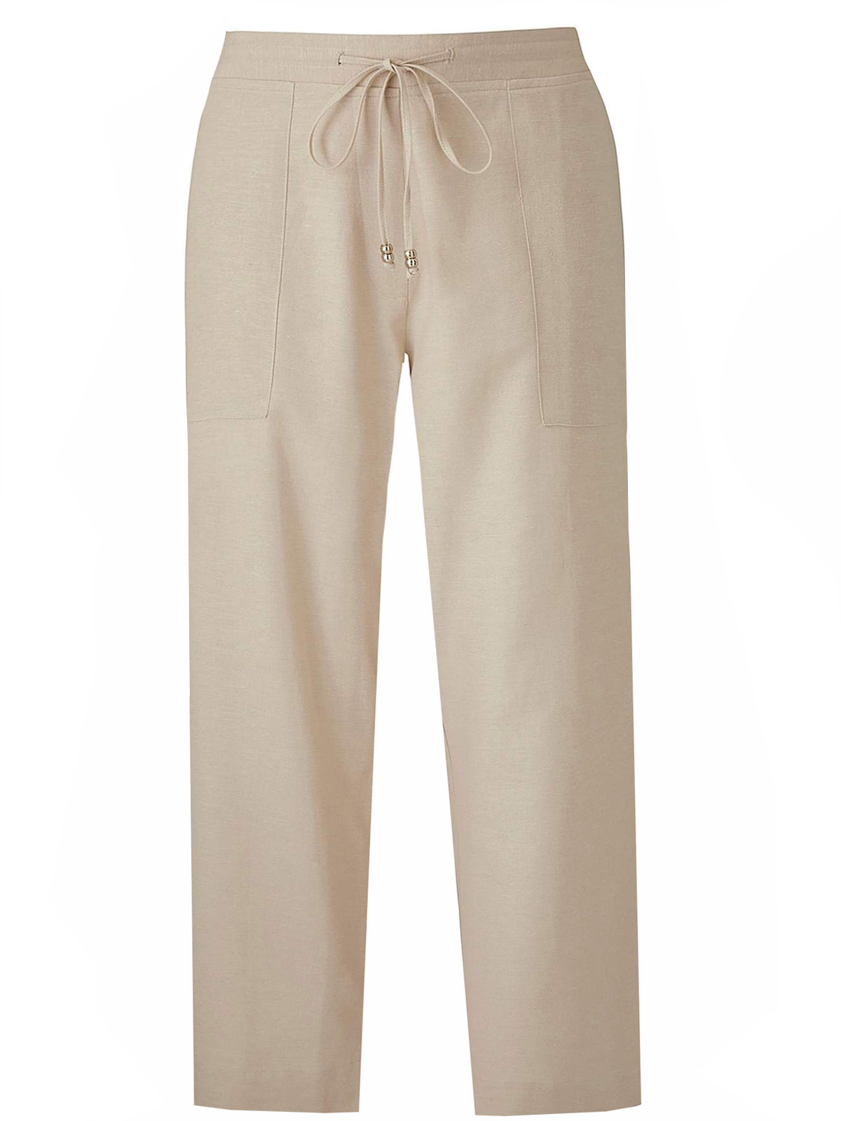 Julipa - - Julipa STONE Linen Blend Drawstring Trousers - Plus Size 12 ...