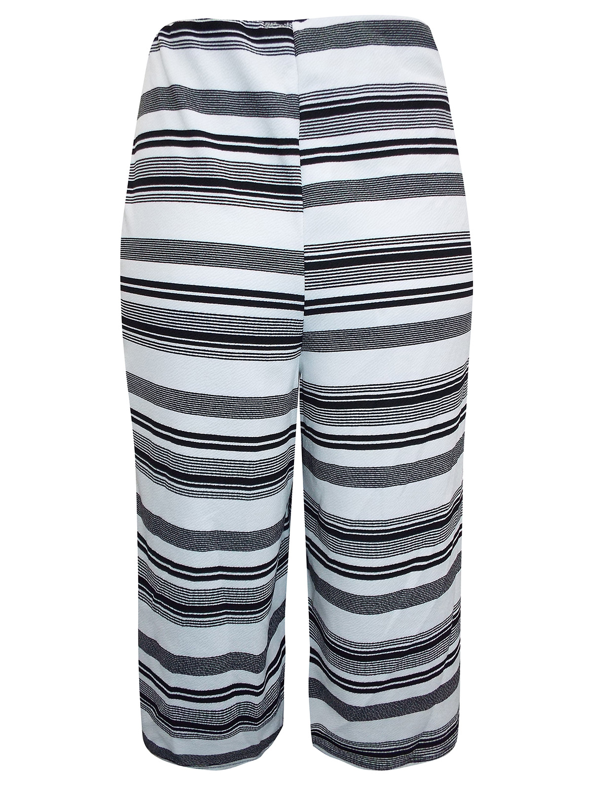 Quiz - - QUIZ BLACK Pull On Striped Culottes - Size 8 to 16