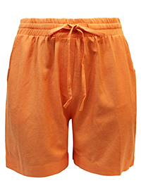 ORANGE Linen Blend Knee Length Shorts - Plus Size 16 to 32