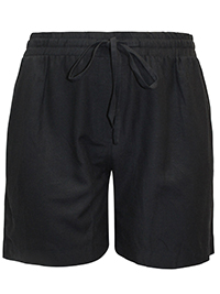 BLACK Linen Blend Shorts - Plus Size 12 to 32