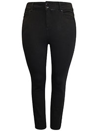 BLACK-RINSE-WASH Seta Silk Denim Charlotte Super Stretch Skinny Jeans - Plus Size 16 to 26 (US 14W to 24W)