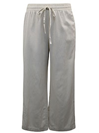 SAND Linen Blend Wide Leg Trousers - Plus Size 12 to 30