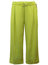 LIME Linen Blend Belted Cropped Trousers - Plus Size 24 to 28