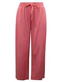 CORAL Linen Blend Wide Leg Trousers - Plus Size 14 to 32