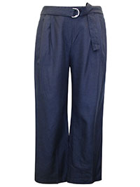 NAVY Linen Blend Trousers - Size 10 to 30