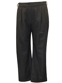 BLACK Linen Blend Trousers - Plus Size 14 to 28