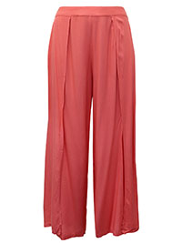 CORAL Side Split Wide Leg Trousers - Plus Size 18 to 26