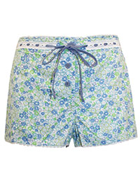 FF GREEN Pure Cotton Ribbon Trim Shorts - Size 8 to 18