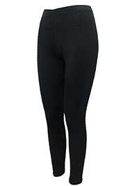 BLACK Cotton Stretch Leggings - Size 8/10 to 24/26 (inc. PLUS)