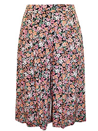BLACK Floral Print Culottes - Plus Size 16 to 34/36