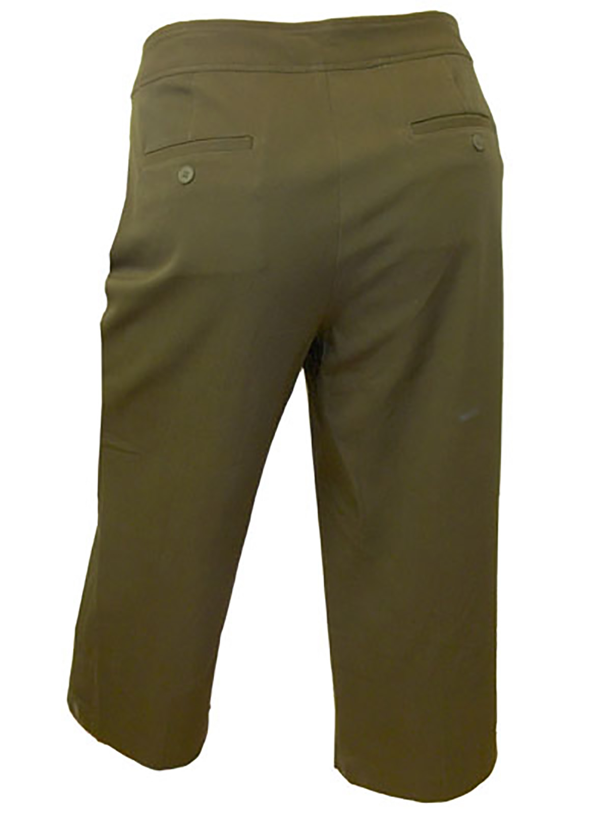 Dark KHAKI Slimming Fit Cropped Trousers - Plus Size 16 to 24