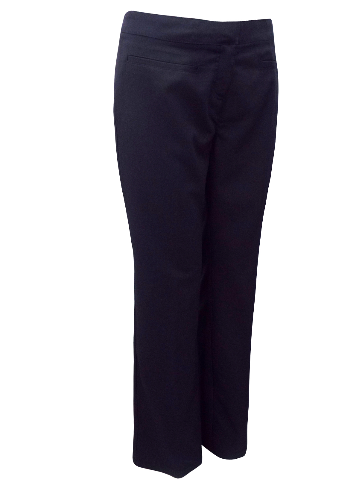 NAVY Flat Front Straight Leg Trousers - Size 10 to 22 (REGULAR 30