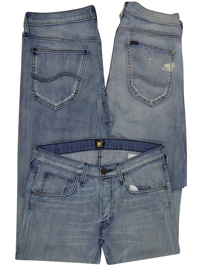 GRADED Assorted Pure Cotton Denim Jeans - Waist Size 30 to 36 (Length 32in-34in)