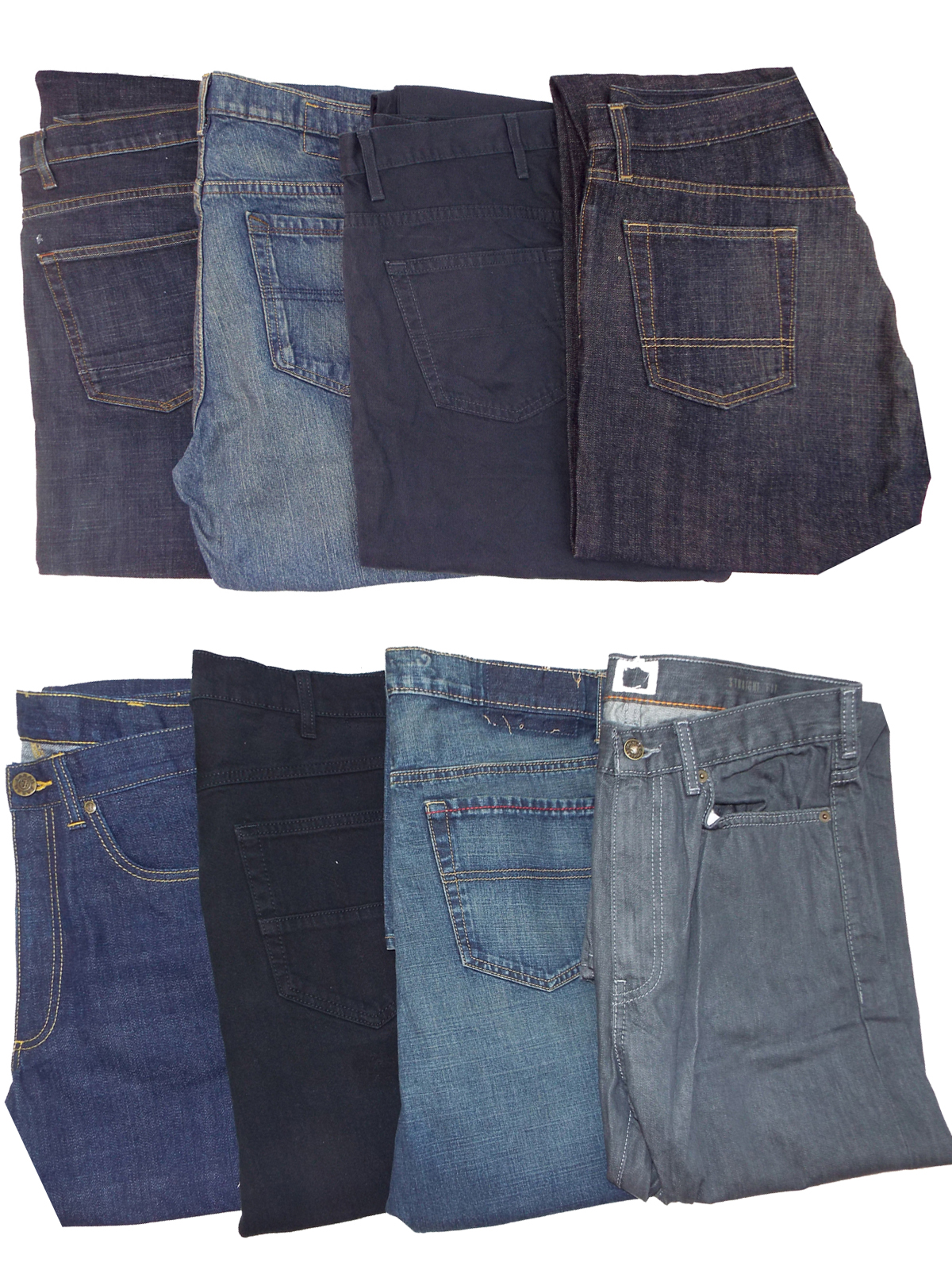 ASSORTED Pure Cotton Straight Fit Denim Jeans - Waist Size 32 to 38