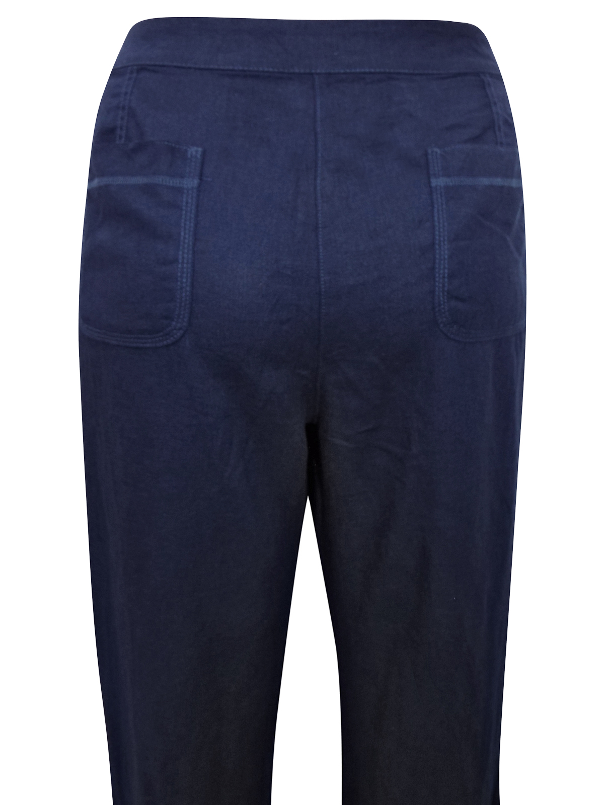 Rogers+Rogers PLUS - - R&R NAVY Linen Blend Drawstring Trousers - Plus ...