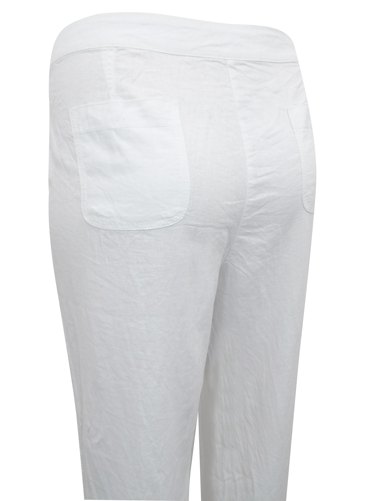 Rogers+Rogers PLUS - - R&R WHITE Linen Blend Drawstring Trousers - Plus ...