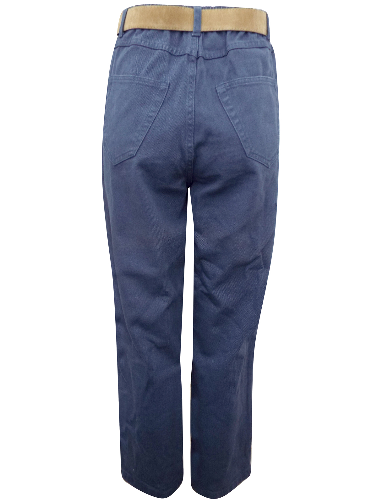 BHS - - BH5 BLUE Pure Cotton Belted Chinos - Plus Size 20