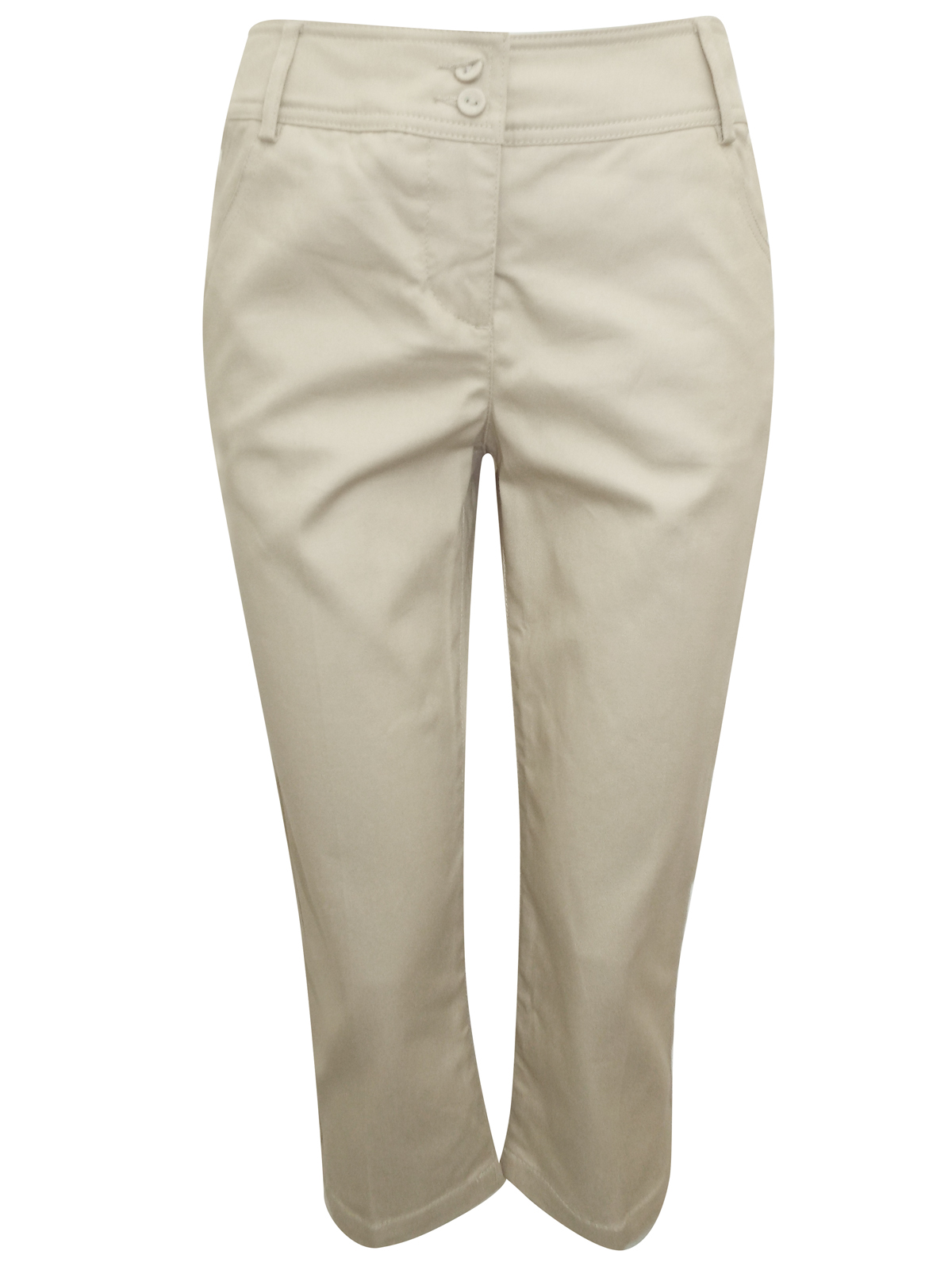 BHS - - BH5 STONE Cotton Rich Cropped Trousers - Size 8 to 12