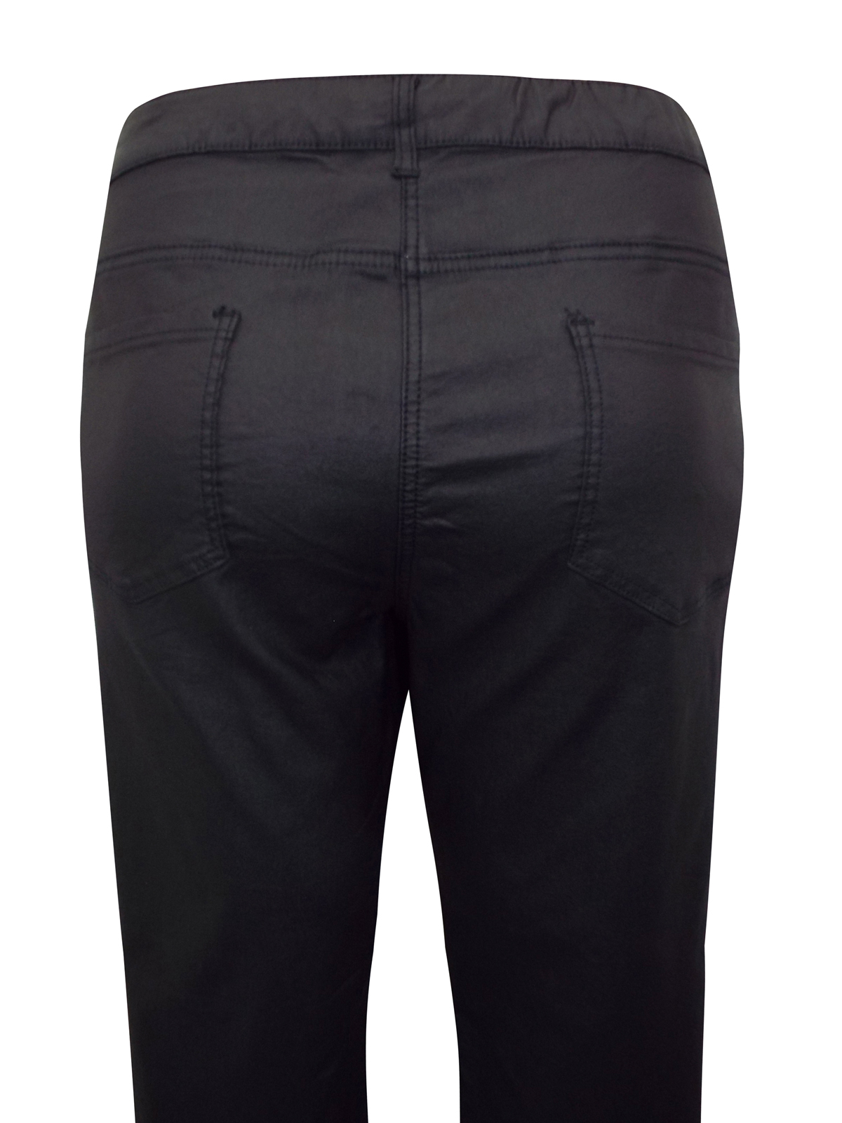 Emoi En Plus - - BLACK Straight Leg Coated Trousers - Size 22 to 30 (EU ...