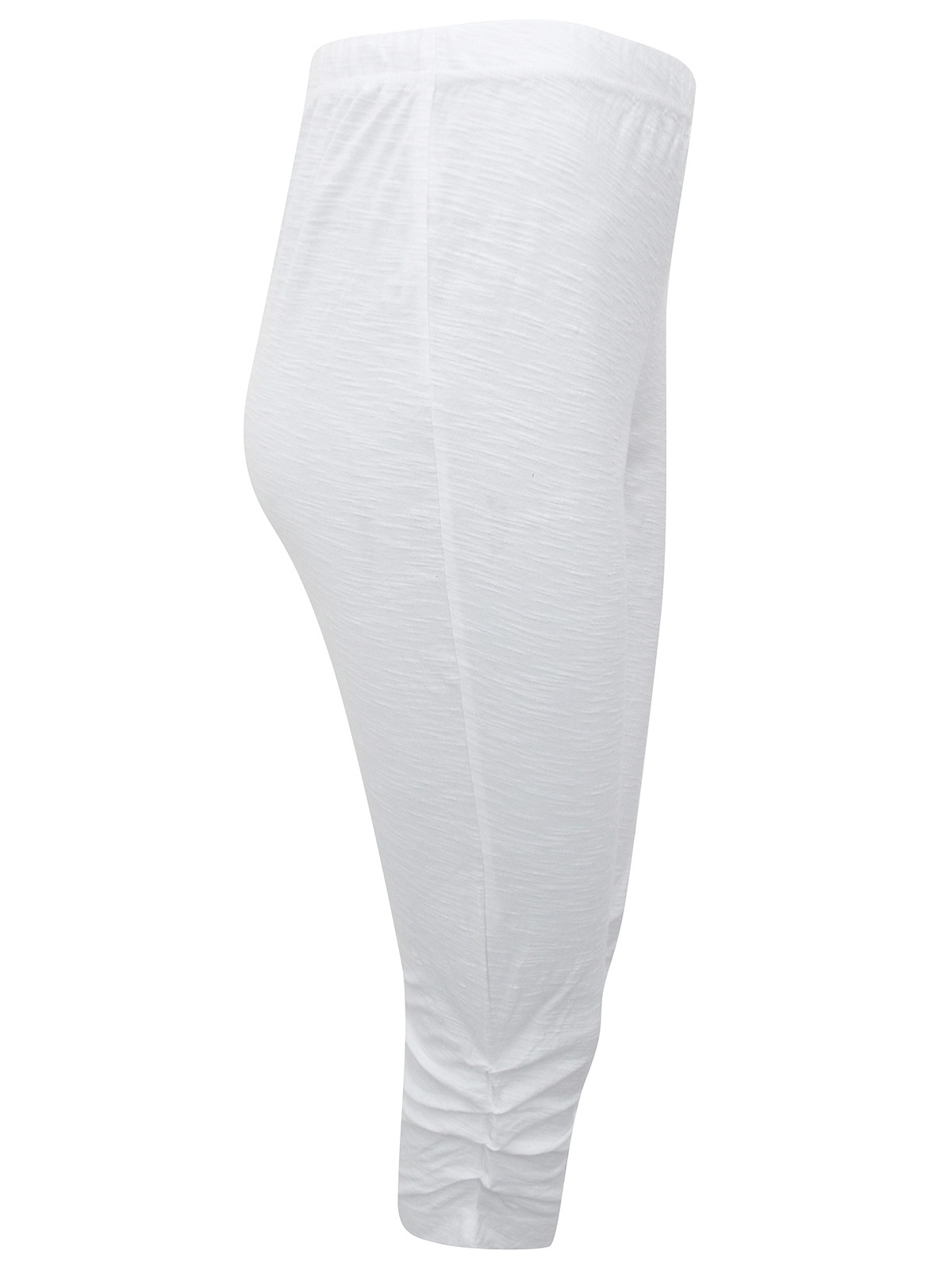 Capri Clothing - - Capri Clothing WHITE Pure Cotton Ruched Side ...