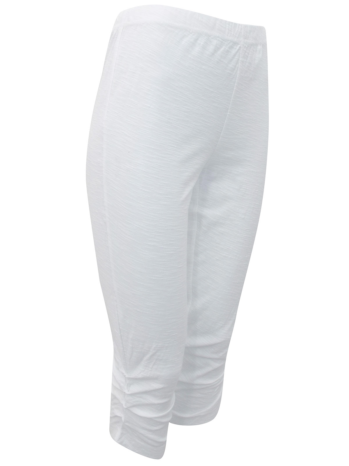 Capri Clothing - - Capri Clothing White Pure Cotton Ruched Side 