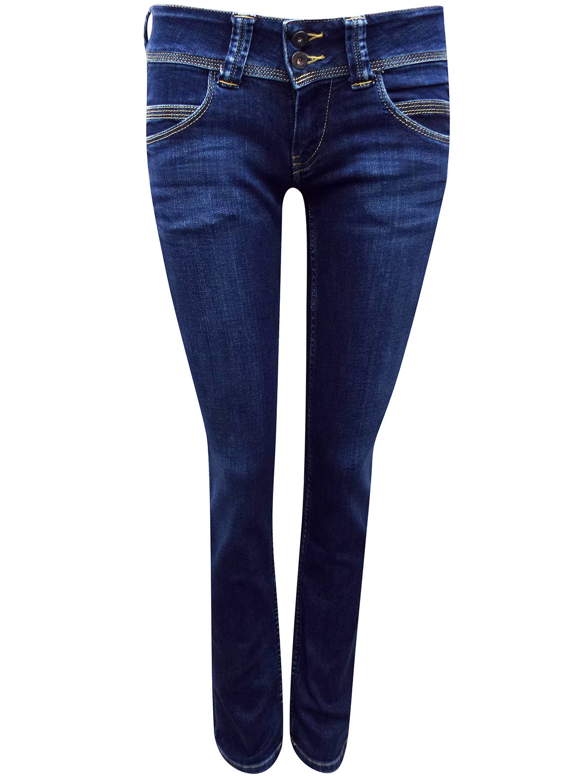 Pepe Jeans - - Pepe Jeans MID-DENIM Venus Low Rise Regular Fit Straight Leg  Denim Jeans - Waist