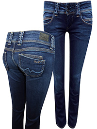 Pepe Jeans DARK-DENIM Venus Low Rise Regular Fit Straight Leg Denim Jeans - Waist Size 27 to 31 (Lengths 32in-34in) Pepe Jeans DARK-DENIM Venus Low Rise Regular Fit Straight Leg Denim Jeans - Waist Size 27 to 31 (Lengths 32in-34in)