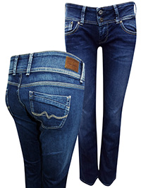 Pepe Jeans BLUE-DENIM Dita Straight Fit Low Waist Denim Jeans - Waist Size 27 to 31 (Length 30in-32in-34in) Pepe Jeans BLUE-DENIM Dita Straight Fit Low Waist Denim Jeans - Waist Size 27 to 31 (Length 30in-32in-34in)